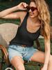 Women's V Neck Ribbed Knit Tank Top Sleeveless Summer Casual Sweater Vest