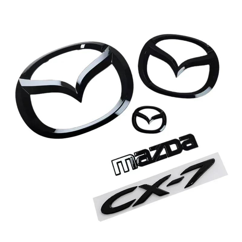 Fit for Mazda CX7 CX-7 Car 19cm Front Emblem 14cm Rear Trunk Badge Sticker Plastic Auto Steering Wheel Badge Accessories