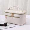 Organizadores de Maquillaje de Gran Capacidad Bolsa de Cosméticos de Cuero PU Organizador de Artículos de Aseo para Mujer Impermeable Estuche de Maquillaje de Almacenamiento a Cuadros Femenino