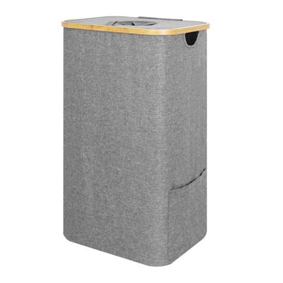 

Корзина для хранения со съемным сетчатым мешком, большая вместимость 100 л, корзина для белья, корзина для хранения с пылезащитной крышкой серый
