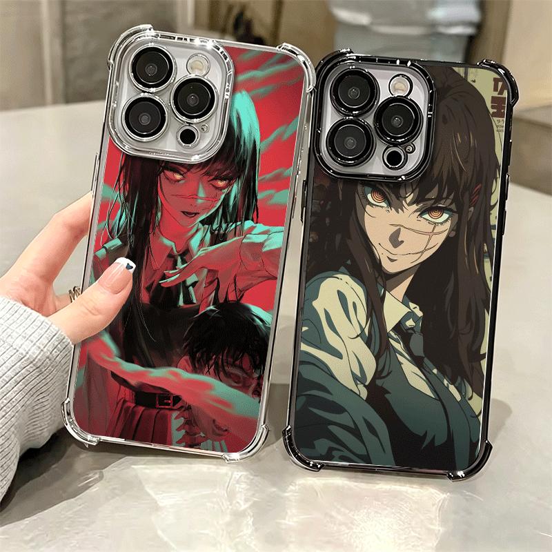 Anime Character Yoru War CSM Soft Phone Case For iPhone 15 16 17 Air 14 Pro Max 16E Plus 13 12 Mini Plating Anti-Fall Fundas