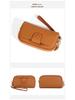 Genuine Leather Double Zipper Cowhide Wallet with Chain for Mobile Phone - Ladies' Long Handbag