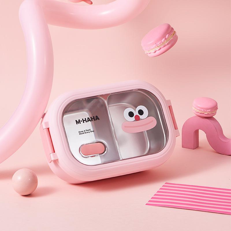 Stainless Steel Bento Lunch Box Kids School Bento Box Kids Sealed Cute Portable Food Container Separate Heatable Lunchbox