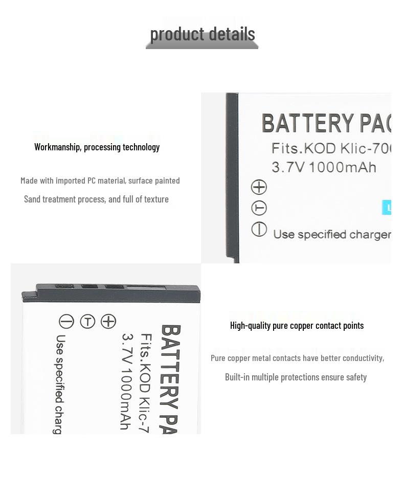 K7001 Battery for Kodak V610, V705, V550, V570, M753, M763, M853