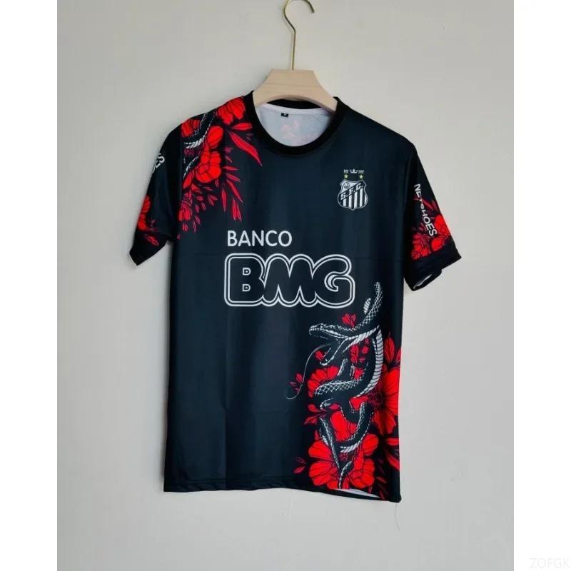 2025 Vintage Santos Family Football T-shirt Classic 3D Printed Men's and Women's Short Sleeved T-shirt Top