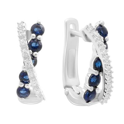 Silver Earrings with Nano Sapphire 1.12ct (2189046)