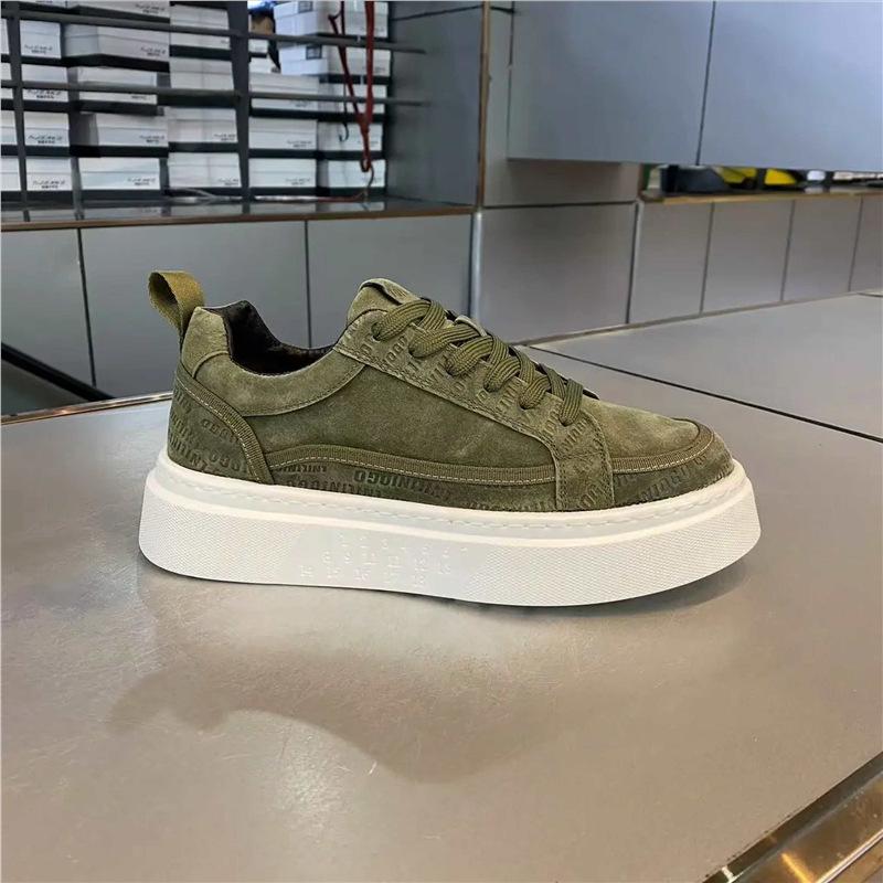 Printed frosted leather shoes autumn and winter new soft sole light casual dnh 38 leather shoe size зелёный