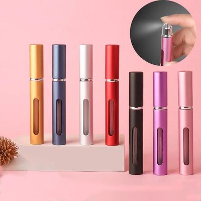 1pc 5ml Portable Perfume Bottle Mini Metal Sprayer Refillable Aluminum Empty Glass Atomizer Travel Women Cosmetic Containers