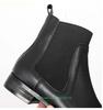 Fashion Women Genuine Leather Chelsea Ankle Boots Stretch Fabric Slip On Fashion Office & Career Boots 2025 Winter Flats Heels Boots