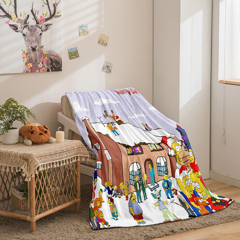 Cartoon Simpson Series Double-Sided Flannel 3D Digital Printing Blanket Blanket