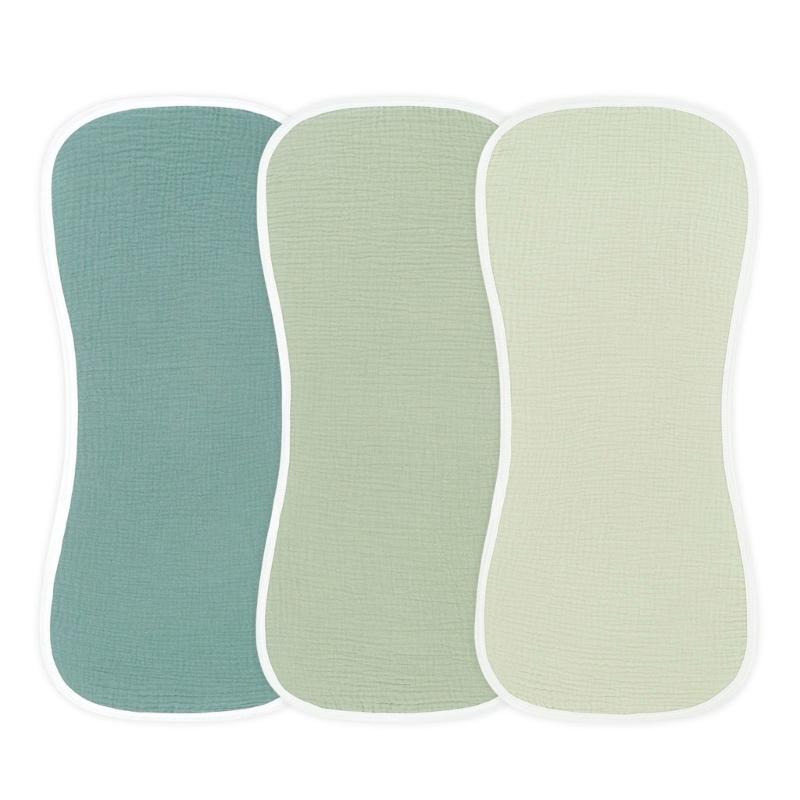 

3 Piece Gentle Baby Washcloth Soft and Multifunctional Burping Cloth Breathable Teething Pad Comfortable Saliva Towel