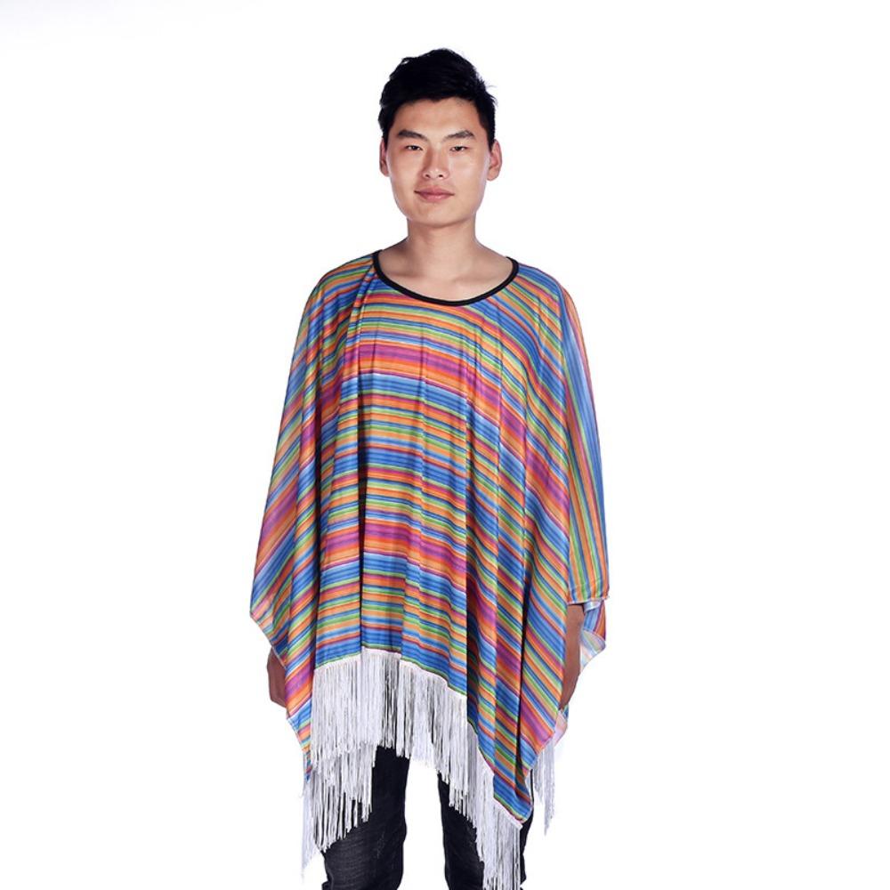 Ethnic Cloak Mexican Style Cloak Cape Halloween Mexican Poncho Mexican Costume  Holiday Party