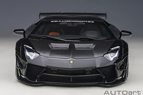 AUTOart 1/18 Scale Liberty Walk LB-WORKS Lamborghini Aventador Limited Edition Black (LBWK/Carbon Black Hood) Finished Model 79244