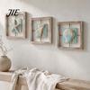 Seaside Theme Room Accents 3D Beach Wooden Frame Wall Art, Coastal Style Starfish/Conch/Shell Decor, Ocean Mediterranean Home Decor Inspired Mount for
