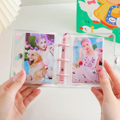 Transparent Binder Album Photo Card Collection With Pendant Portable Lovely