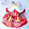 Pet Clothes Tang Suit Tassel Design Vibrant Color Button Closure Exquisite Pattern Friendly To Skin Puppy Costume Keep Warm Cloth Thickened