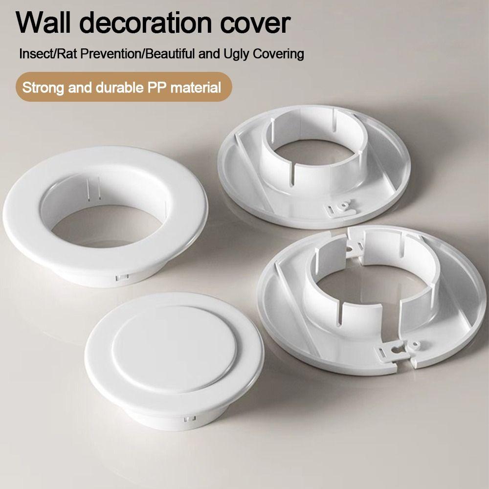 White Air Conditioning Pipes Cover Split Type Wall Hole Duct Cover Durable Pipe Plug Cable Passage