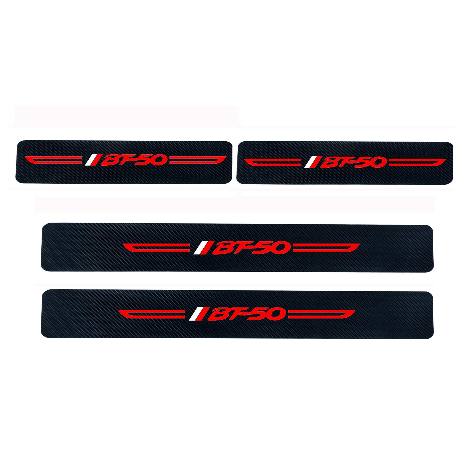 

Углеродное волокно из искусственной кожи, накладка на порог автомобиля, протектор для Mazda Bt-50, порог автомобиля красный