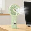 Portable Handheld Fan USB Rechargeable 3-Speed Cute Personal Mini Fan with LED Light Lightweight Quiet Cooling Fan with Phone Holder for Travel Office