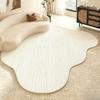 Irregular Shape Bedroom Decor Line Carpet Home Thick Plush Rug Cream Style Carpets for Living Room Fluffy Soft Lounge Floor Mat