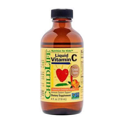 Vitamina C líquida sabor naranja natural, 4 fl oz