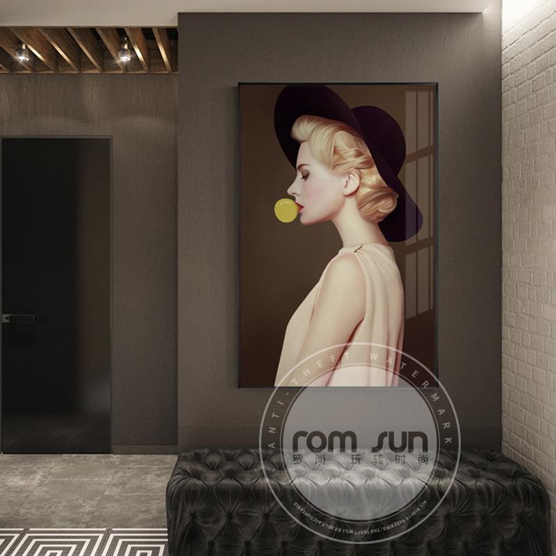 Pittura astratta su tela a spalla nuda Immagini murali di arte moderna per soggiorno Decorazione di moda Beauty Girl Poster e stampa