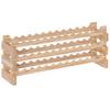 Wine Rack, 36 Bottles, 3 Adjustable Tiers, 114 x 28 x 42.5 cm, Natural Wood
