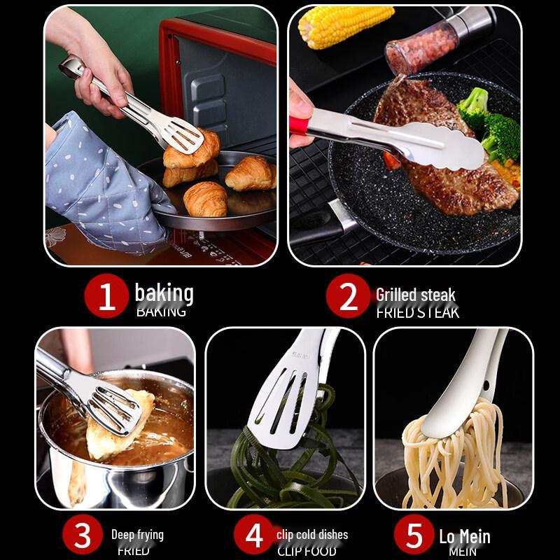 ZISIZ Stainless Steel Food Tongs
