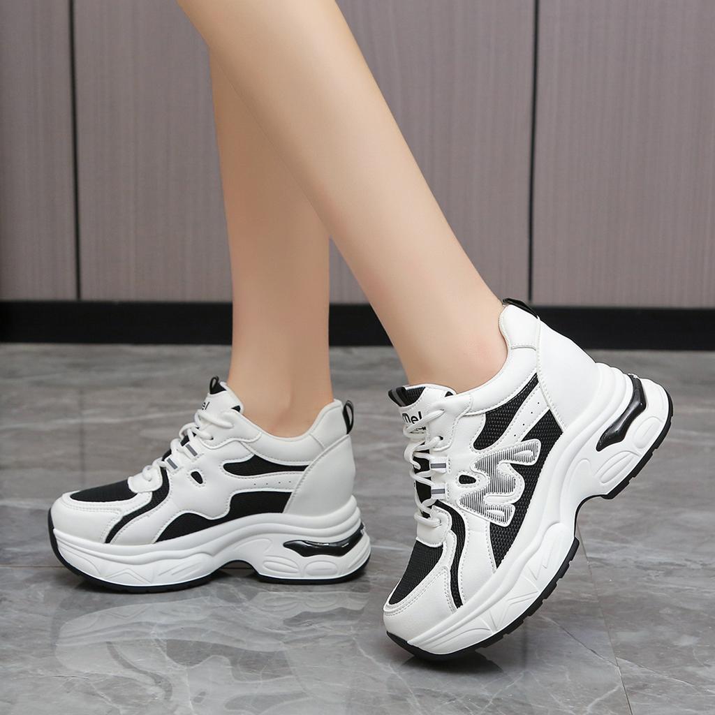 Thick-soled dad shoes for women in spring and autumn 2025 new small soft-soled versatile thick-soled breathable sports and leisure shoes for women