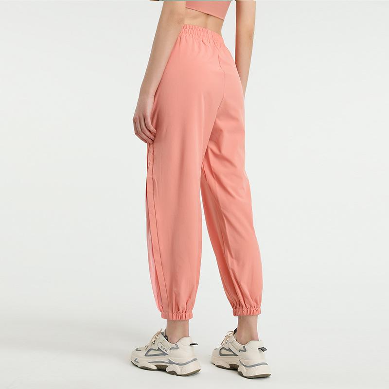 Women's Loose High Waist Quick Dry Pants Mesh Quick Dry Yoga Pants Drawstring Plus Size Fitness Pants