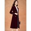 Kebeier Women's Velvet Double-Breasted Wool Blend Coat