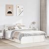 VidaXL Bed Frames and Headboard White 140x190 Cm Solid Pine Wood, Bedroom Furniture, Bed Base, Wooden Bed, 3306355