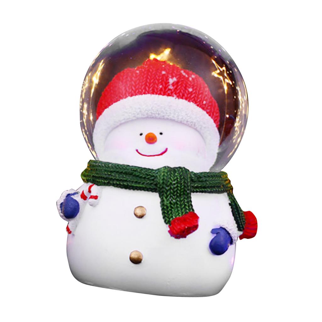 Jul Snöglob Färgskiftande Ljus Jul Kristallkula Dekor Harts Glas Julkula