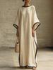 European and American Loose Casual Batwing Sleeve Long Dress
