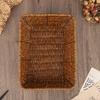 Plastic Rattan Food Plate Rectangle Fruit Tray New Bread Basket  Breakfast Cake Snack