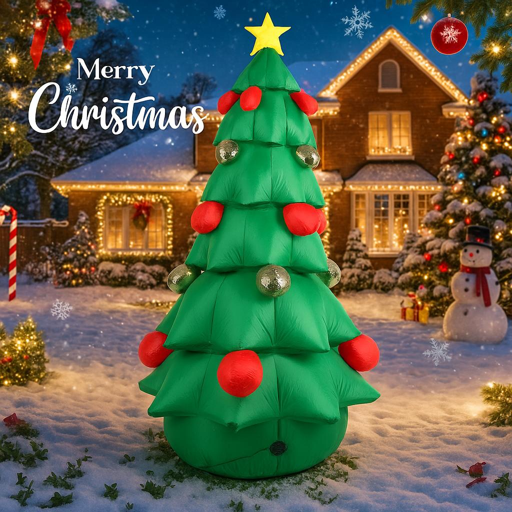 7.87FT With LED Light Xmas Inflatable Xmas Tree Toy Yard Lawn Party Decoration Christmas Home Supplies Ornaments Holiday Gifts