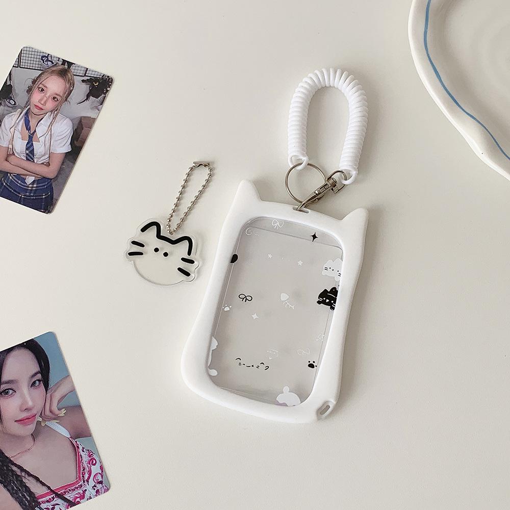 Cartoon Alien Kitten ID Card Holder - Decorative & Protective Sleeve with Star Chaser Pendant for Students