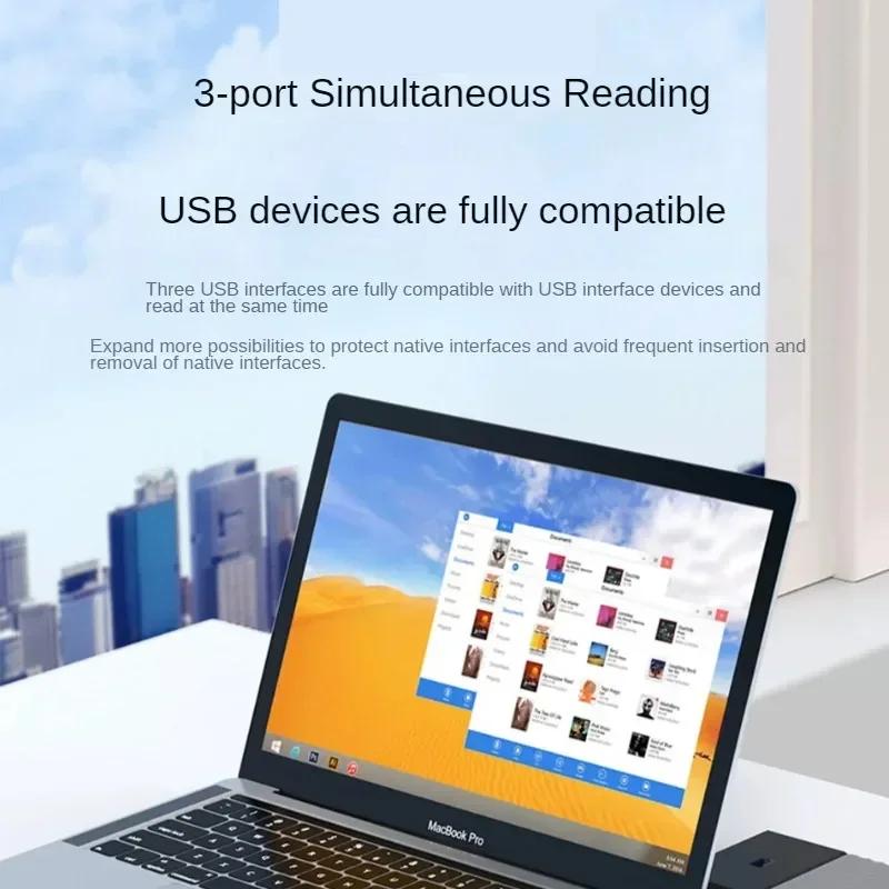 3 in 1 USB Hub OTG Adapter USB 30 Type C to 3 Port Splitter with 50Gbps Speed for PC Laptop Notebook Data Transfer