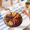 Serving Trays for Party 8-Compartment Food Serving Platter Wooden Platter Charcuterie Board for Vegetable Fruit Dessert Snack