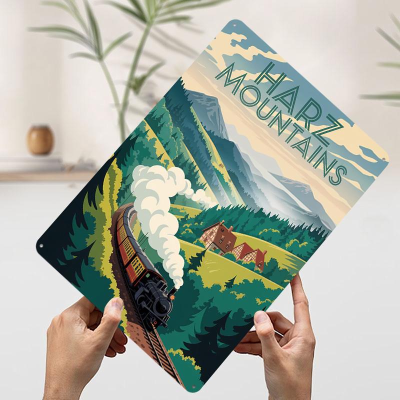 

Harz Mountains Train Travel Metal Poster Customized Wall Art Retro Vintage Tinplate Signs for Home Decor Gaming Room Decoration 7.9x11.8In(20x30cm)