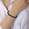Armband med pärlor av svart obsidian Handgjorda pärlade stretcharmband för män kvinnor 6 mm pärlor Feng Shui-armband för Mors dag Fars dag Födelsdagspresenter