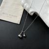 Elegant Silver Teardrop Titanium Steel Necklace for Women - Non-Fading, High-End Feel, Perfect for Long Sweater Chains.