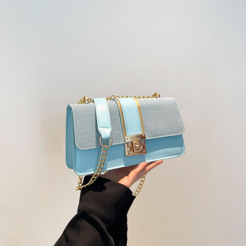 2025 New Korean Version Fashion Chain Bag Trend Texture Casual Color Matching Commuter Shoulder Oblique Span Bag