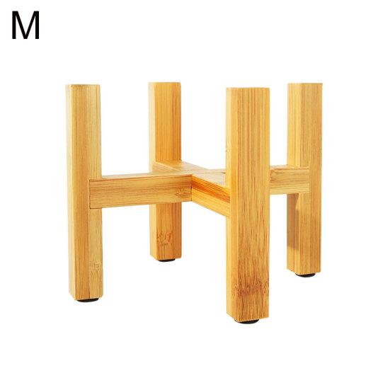 Pot Tray Wood Stable Anti-deformed Anti-crack Four Feet Pot Rack for Home