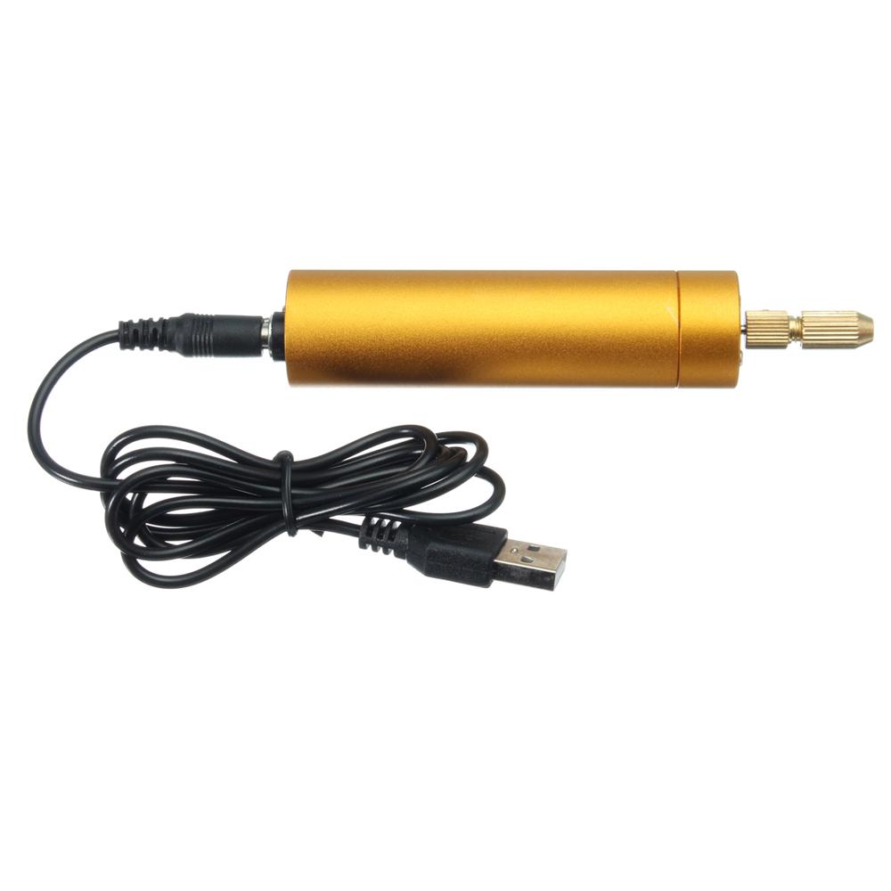 5V DC Mini Aluminum Electric Motor Hand Drill + 10Pcs Twist Bits DIY for Wood PCB