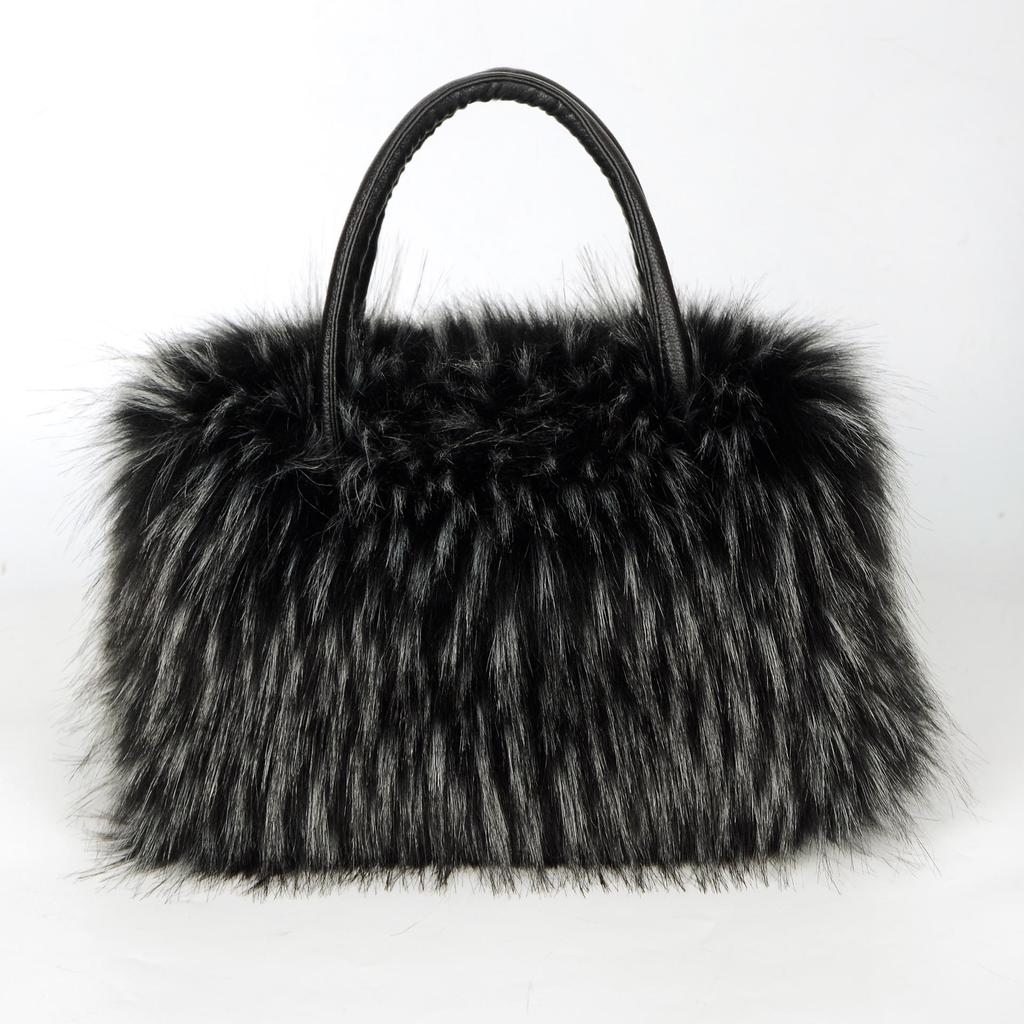 2024 Faux Fox Fur Plush Tote: Versatile & Stylish Handbag