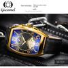 GUCAMEL Herrenuhr, Weinfass, mechanische Uhr, automatische mechanische Uhr, Tourbillon, Sonne, Mond, Sterne, Herrenuhr