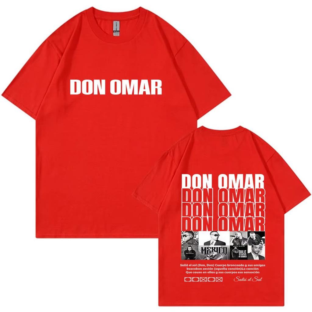 Rapper Don Omar Harajuku Graphics T-shirts Men's Womens Double Sided Print Gothic Short-sleeved Casual Vintage Streetwear Tshirt
