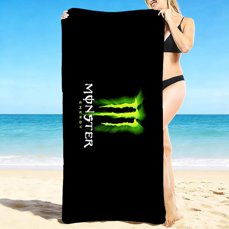 1Pc Monster Energy Drink Beach Towel, Quick Dry, Multi-Use for Beach Pool Gym Yoga Home Travel, Christmas, Halloween, Xmas Gift M928790