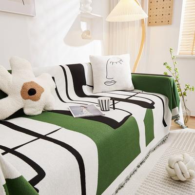 Thickened Chenille Fabric Sofa Towel, Minimalist Modern Geometry, Full Coverage Sofa Cover, Anti Cat Scratch Universal Cover